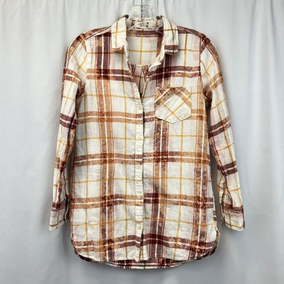 Gypsy Soul Revival Womens Button Up Collared Multicolor Plaid Shirt Size XS - Picture 1 of 9